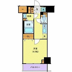 KNOTS大山 10階1Kの間取り