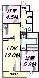 イルフトゥーロ 2LDKの間取図画像
