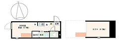 （仮称）東尾久二丁目 2階ワンルームの間取り