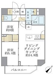 アジールコート町屋 2LDKの間取図画像
