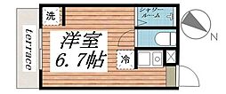 アルカンシェル薬園台 1Kの間取図画像