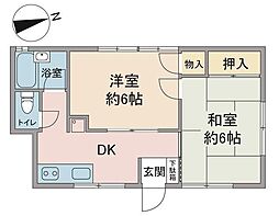 ソレイユ的場 2DKの間取図画像
