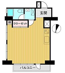 自由が丘セントラルマンション ワンルームの間取図画像