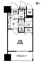 プレサンス本駒込アカデミア 11階1Kの間取り