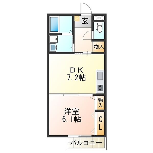 大阪府岸和田市上松町(賃貸アパート1DK・2階・36.00㎡)の写真 その2