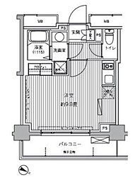 ヒューリックレジデンス茗荷谷 ワンルームの間取図画像