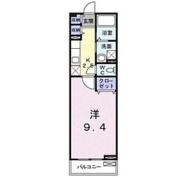 グランソレイユ5 1Kの間取図画像