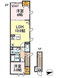 アンジュール等々力 2LDKの間取図画像