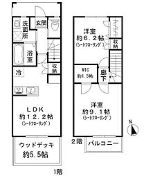 パークガーデンテラス オハナ 2LDKの間取り