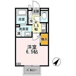 セジュール加守田SE 1Kの間取図画像