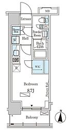 パークアクシス本所・親水公園 5階ワンルームの間取り