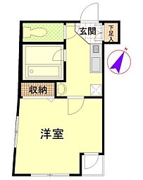 ゼフィール横濱 1Kの間取図画像