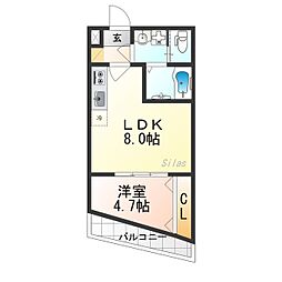 ARCA嵯峨嵐山 2階1LDKの間取り