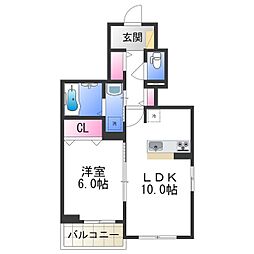 エルデノース 1LDKの間取図画像