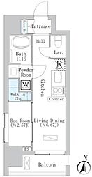 ルミエール浦和仲町 1DKの間取図画像