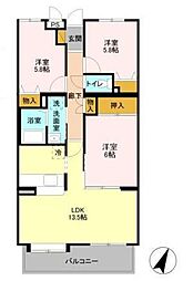 エムズアーク 3LDKの間取図画像