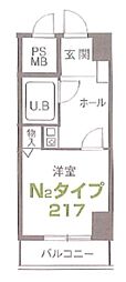 メゾン西荻 1Kの間取図画像