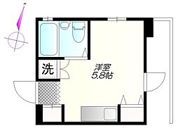 エトワール板橋仲宿 2階ワンルームの間取り