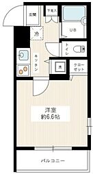 ヴィータローザ新江古田 5階1Kの間取り