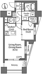 エミリブ練馬 13階1LDKの間取り