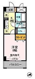 アルカンシェル 1Kの間取図画像