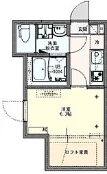 KEIAI RESIDENCE せんげん台 1Kの間取図画像