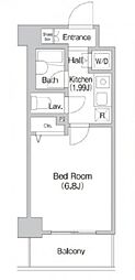 PRIMEURBANオオモリ 1Kの間取図画像
