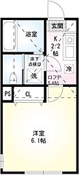 フェリシダ子安 1Kの間取図画像