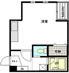 パルハウス上荻 ワンルームの間取図画像