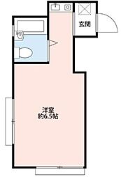 光和ハイム 1階ワンルームの間取り
