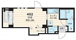 プロスペリティ赤堤 4階1Kの間取り