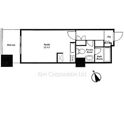 六本木ヒルズレジデンスB棟 ワンルームの間取図画像