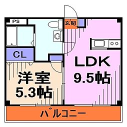 フローレス10番館 1LDKの間取図画像
