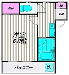 チェリーハイムII 3階1Kの間取り