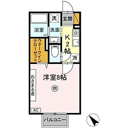 パルティーレ穴川 2階1Kの間取り