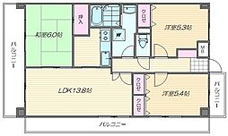 プレステージ和白III 1階3LDKの間取り