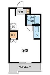 小田急小田原線 小田急相模原駅 徒歩4分の賃貸マンション 3階ワンルームの間取り