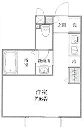 エールメゾン 1階ワンルームの間取り