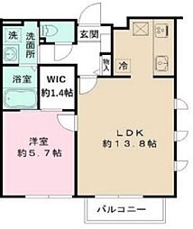 スリジエ 1階1LDKの間取り