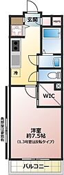 アヴァンス 1Kの間取図画像