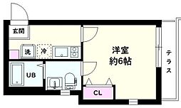 NSGATE江北1 1Kの間取図画像