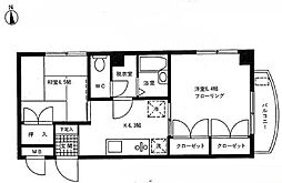シレーヌ大森 2Kの間取図画像