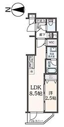 ハーモニーレジデンス東新宿 3階1LDKの間取り