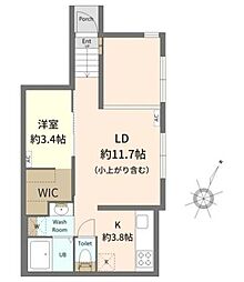 グランクオール祐天寺 1LDKの間取図画像
