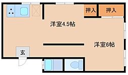 黒部ビル 2Kの間取図画像