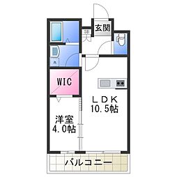 ＣＯＺＹ岸里II 1階1LDKの間取り