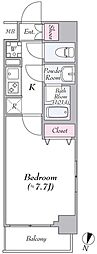 ディアレイシャス東京ノースパレス 1Kの間取図画像