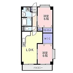 アプリコット 2階2LDKの間取り