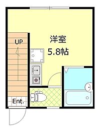 京急空港線 糀谷駅 徒歩9分の賃貸アパート 2階ワンルームの間取り
