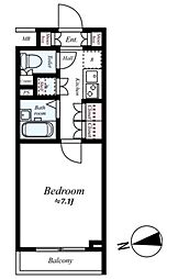 プレールドゥーク練馬ノースシティＬＡ 2階1Kの間取り